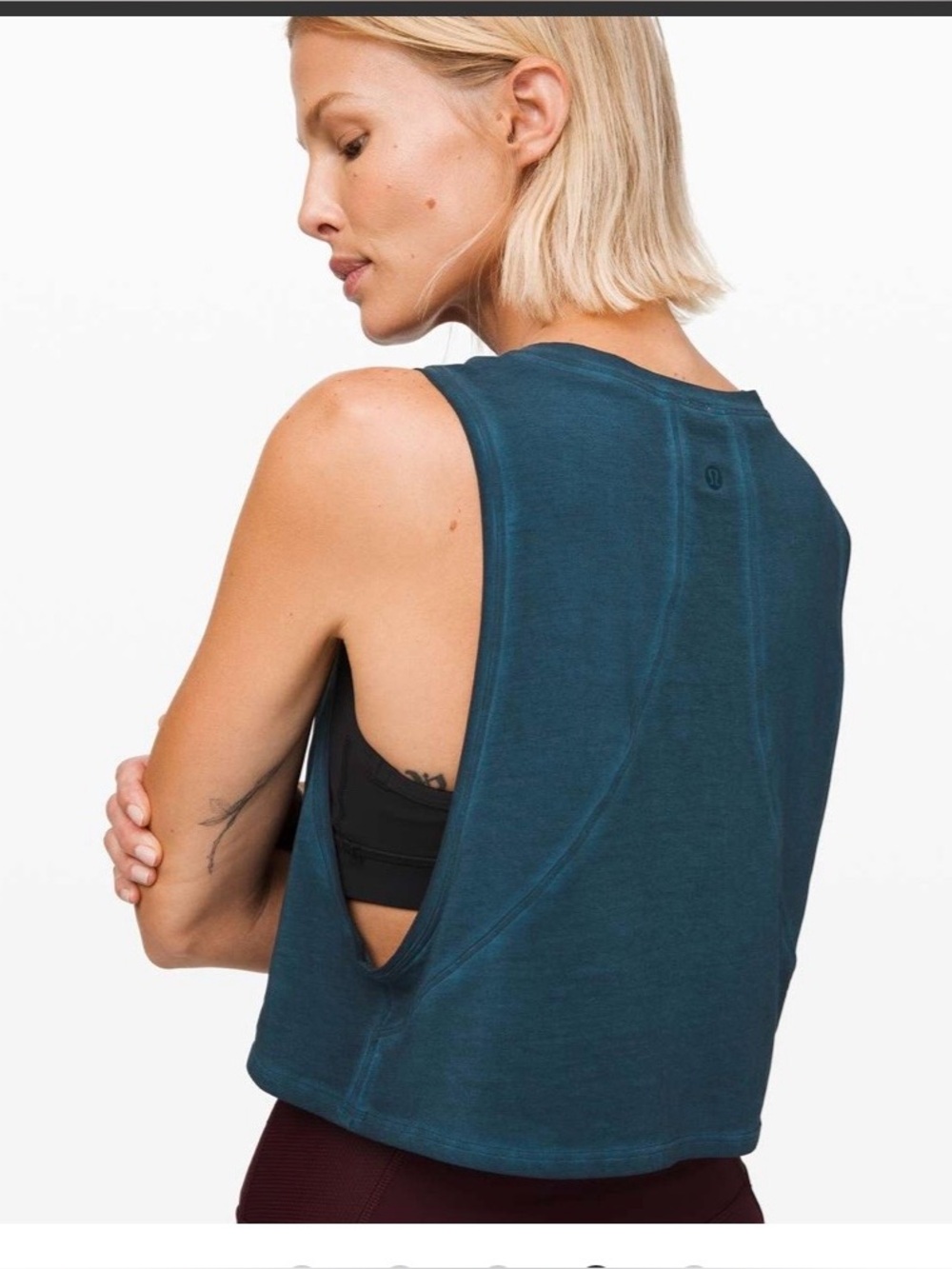 lululemon athletica muscle love crop top in deep teal